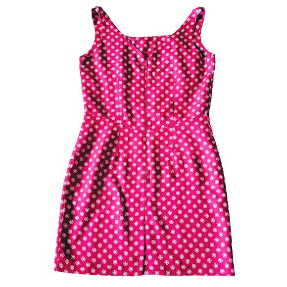 Vintage Esprit Women's Size Medium Pink & White Polka Dot Sleeveless Dress - Picture 4 of 9